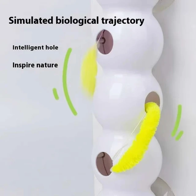 Intelligent Interactive Cat Toy Motion Activated Wack A Worm Post Toy With Tail Automatic Emerging from The Hole Teasing Cat Toy 5