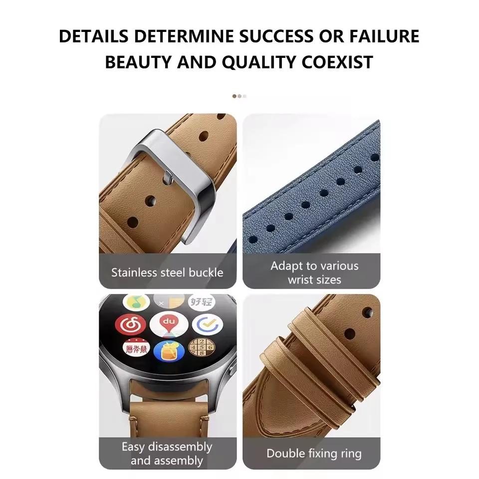 Soft Leather 22mm Sport Watchband - Premium Strap