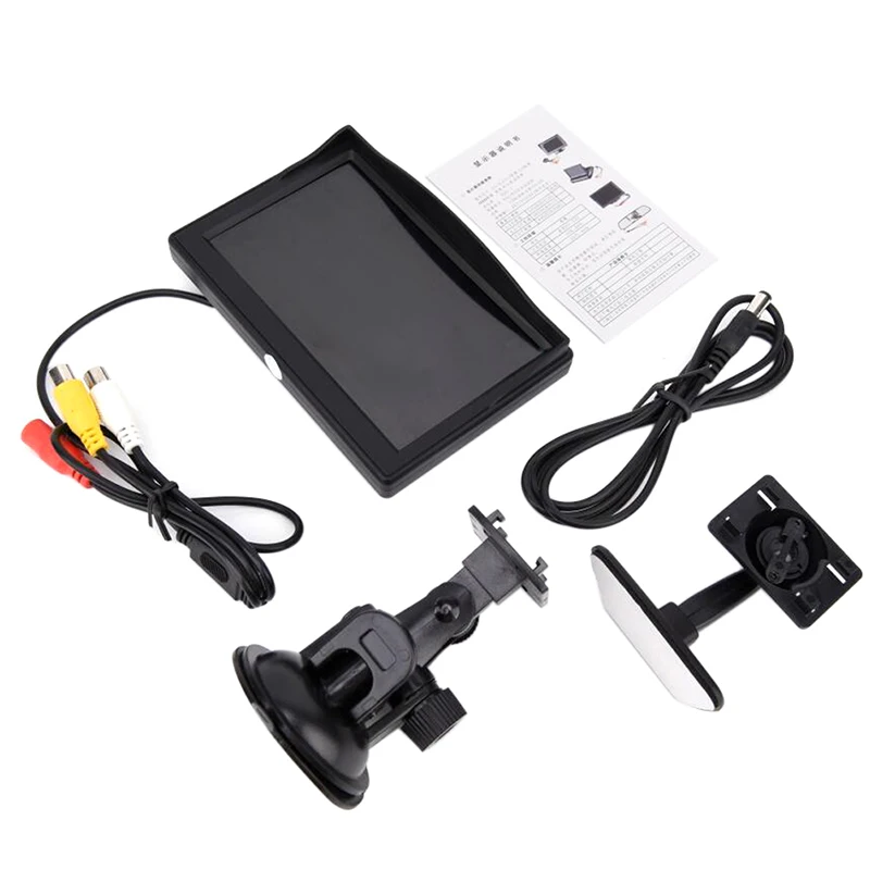 Monitor a ventosa a colori per auto LCD TFT da 5 pollici ad alta risoluzione telecamera di retromarcia Monitor di sicurezza per auto per telecamera di parcheggio di Backup inversa - Image 2