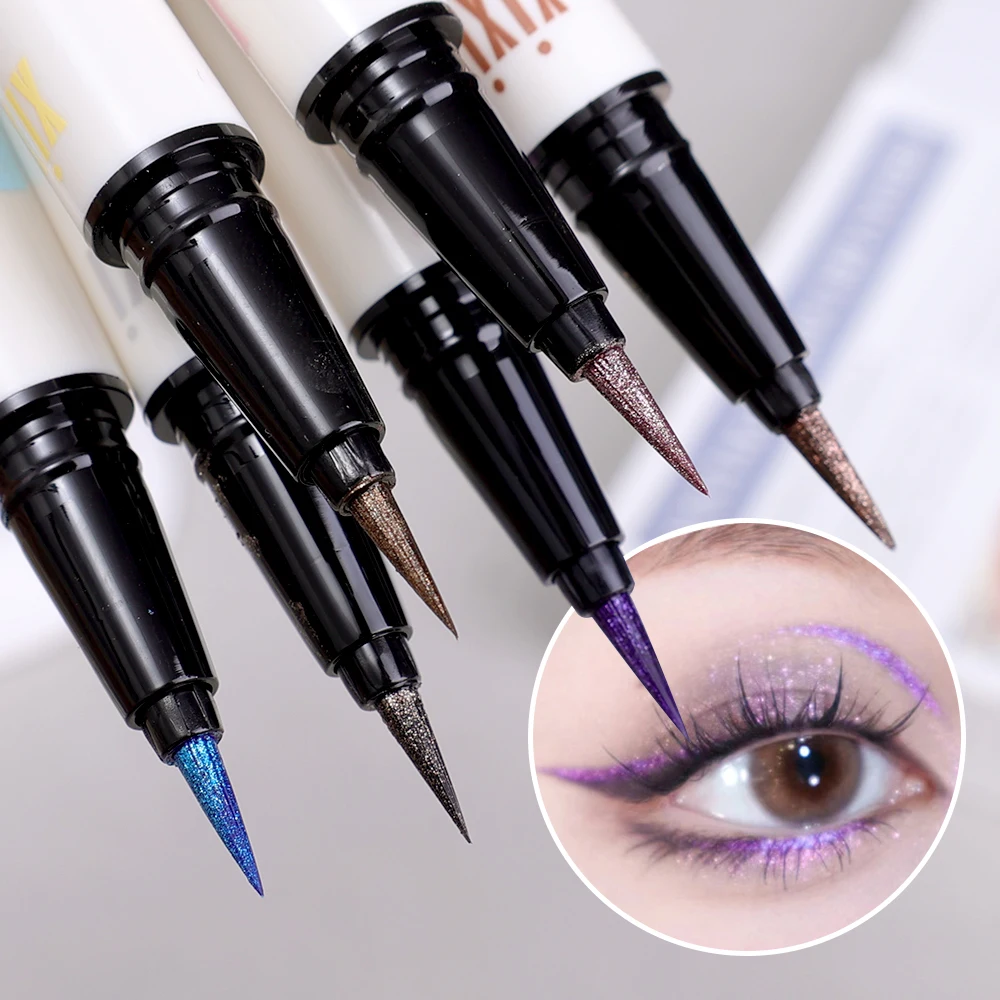 6 Colors Thin Pearlescent Eyeliner Liquid Pencil 3 in 1 Shiny Silkworm Eye Shadow Stick Lasting Smooth Glitter Eyeliner Makeup liquid eyeliner eyeshadow pen eyeliner pencil makeup pen eyeshadow eyeliner liquid eyeshadow