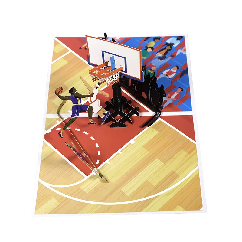 3D Pop-up Basketball Dunk Sports Theme Invitations Card Greeting Cards Set Creative Postcard Party Festival Gifts Boy Decoration greeting cards