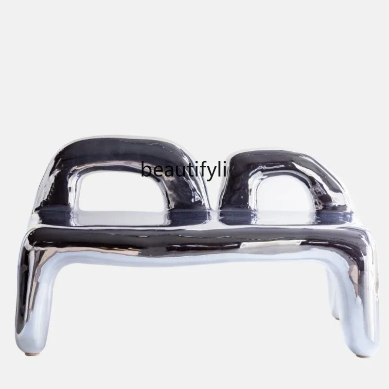 

Light Luxury FRP Electroplating Bubble Bench Exhibition Hall Creative Strange Shape Hollow Spray Plating Leisure ChairWaterproof