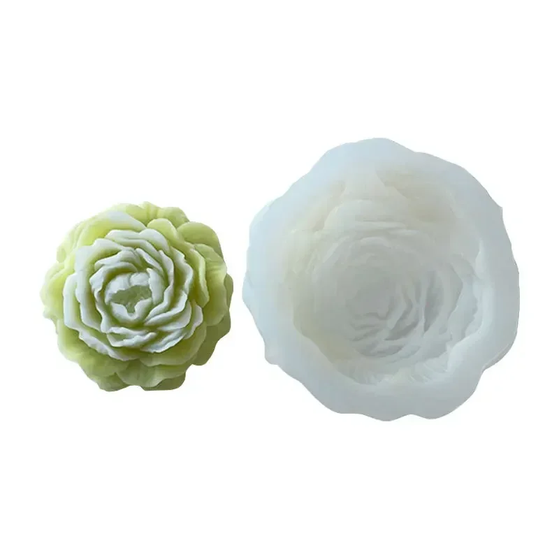 Stampo in silicone a forma di peonia per candele, resina epossidica