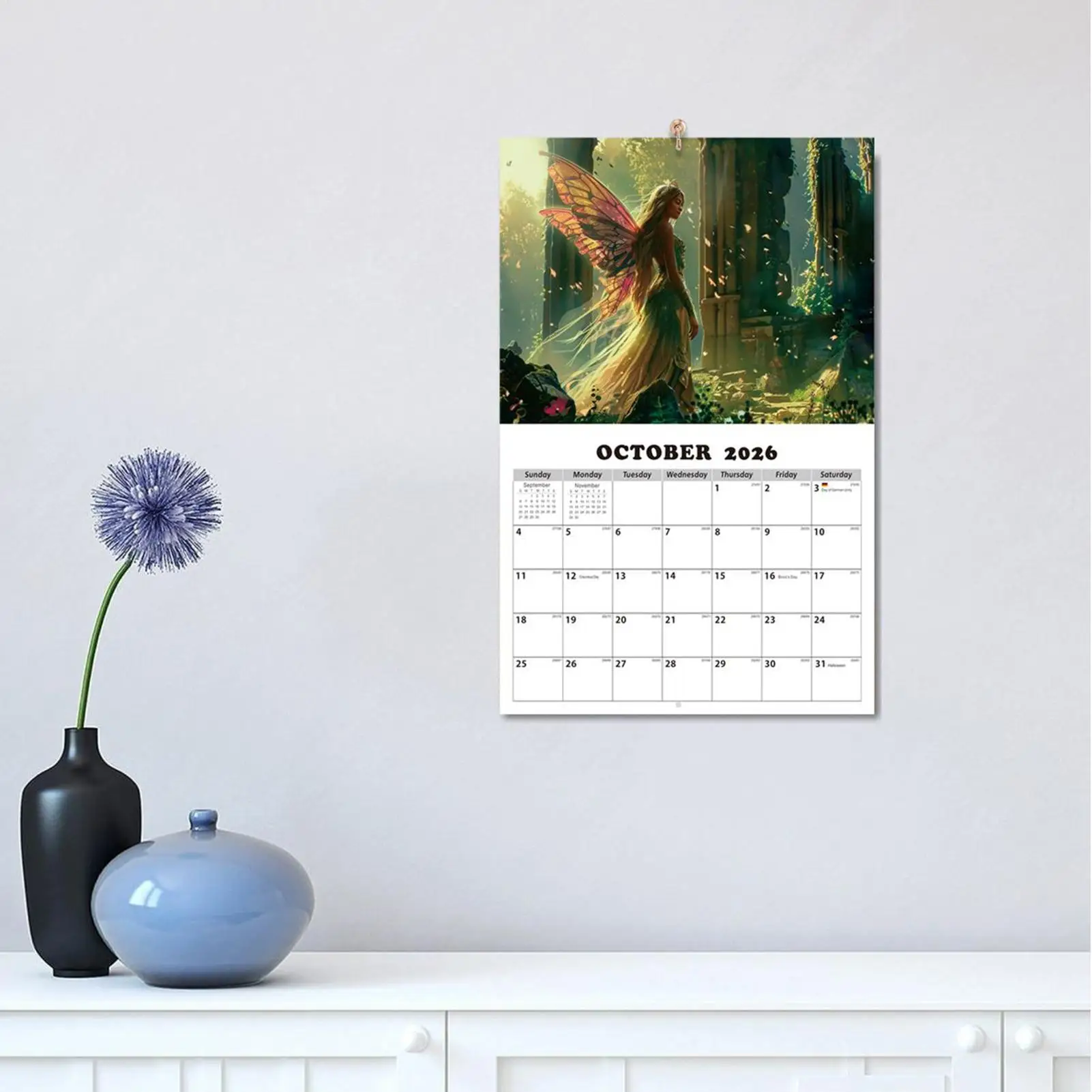 Fairies Calendar For Wall 2026 Enchanting Fairies Wall Calendar Decor Home Fantasy Art Daily Planner Organizer Decor For Kitchen