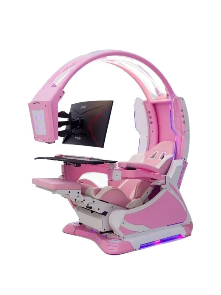 1 Computer cabin, table and chair set, home space capsule, electric body, office, game competition