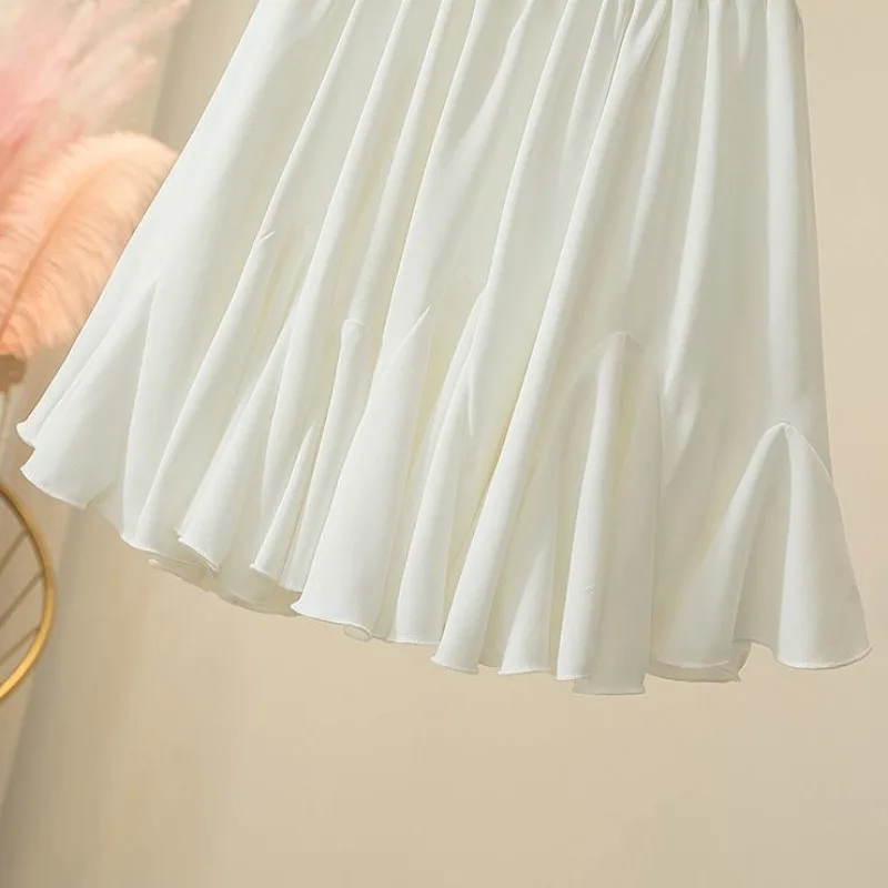 Solid Color Casual Short Skirt For Women 2024 Summer Fashion Women's High Waist Trumpet Mini Skirt Female Elastic Pleated Skirt 5