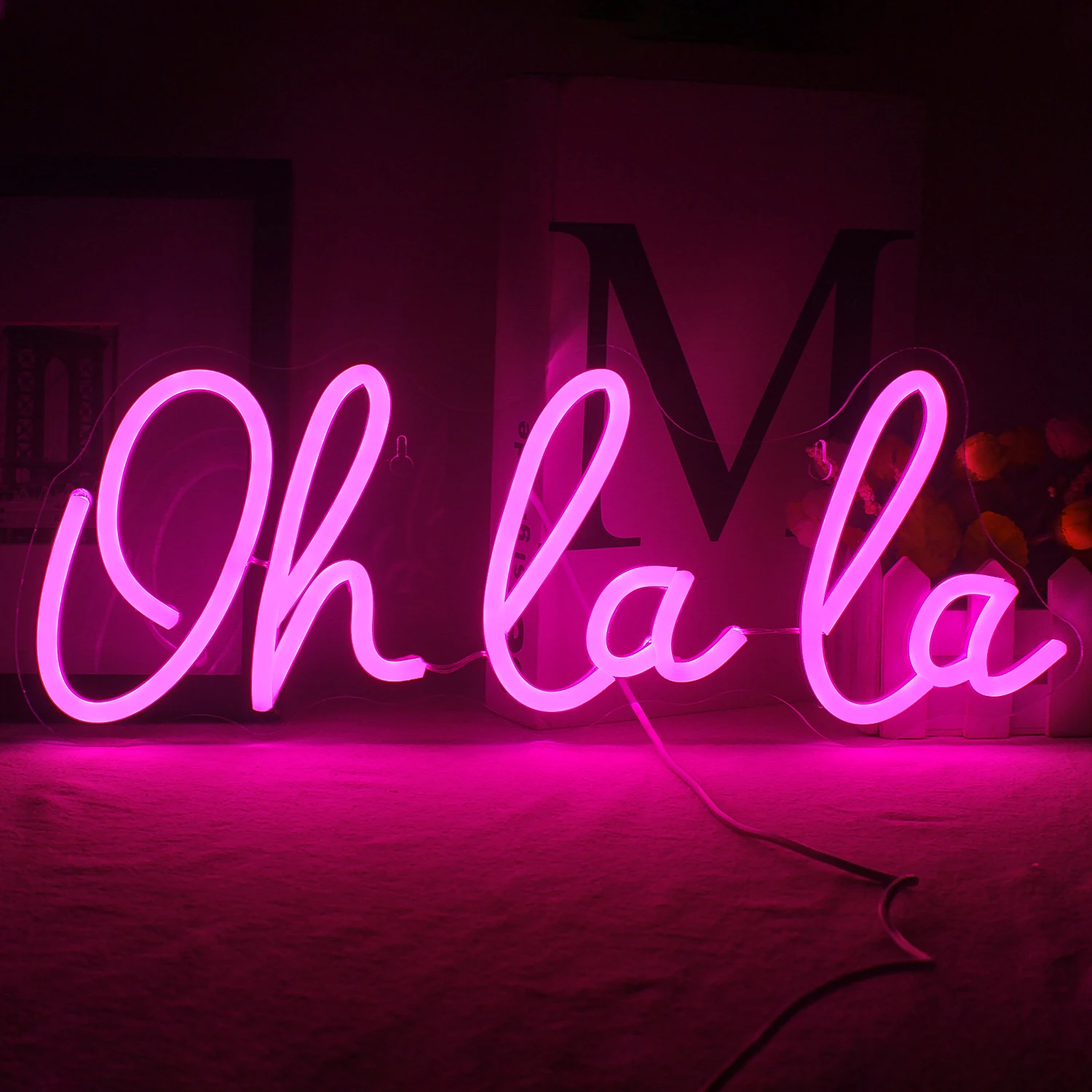 Ineonlife Oh La La  Neon Sign Wedding Custom Ins Letter Home Bar Party Club Shop Room Home Bedroom Atmosphere Decor Wall Gift neon lightt led sign wedding style holiday party home room party bar store atmosphere neon art wall decor personality neon signs