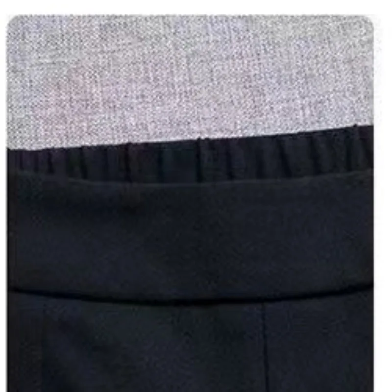 2023 Spring and Autumn Women's Pocket Elastic Split Horn High Waist Slim Fit Solid Color Fashion Casual Elegant Commuter Pants