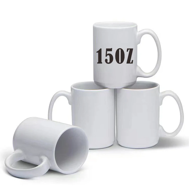 

white and black custom coffee blank tea ceramic porcelana 15 oz sublimation mugs