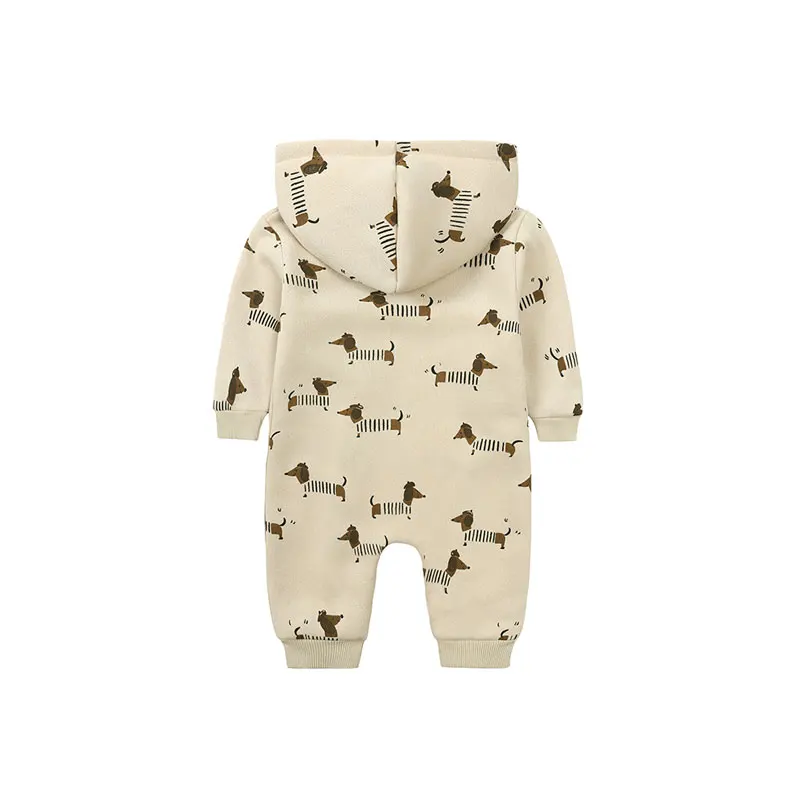 Cartoon Print Baby Girl Romper Long Sleeve Hooded Zipper Newborn Clothes Boys Rompers Spring & Autumn Baby Clothing 3-24 Months 2