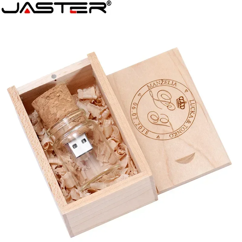 JASTER Message Bottle USB 2.0 Flash Drive, Glass Drift Bottle Wooden Cork Design, 64GB 32GB 16GB, Memory Stick Gift - Image 5