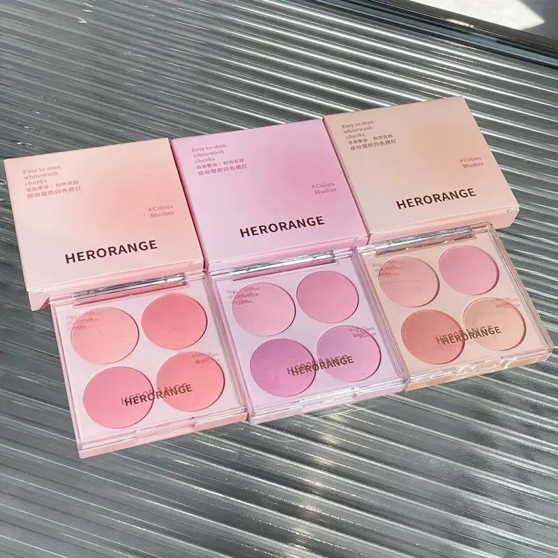 HERORANGEHR561 Sweet Four-color Powder Blusher, A Box Of Four Color, Durable, Not Easy To Smudge, And Perfect Makeup, A Must 5