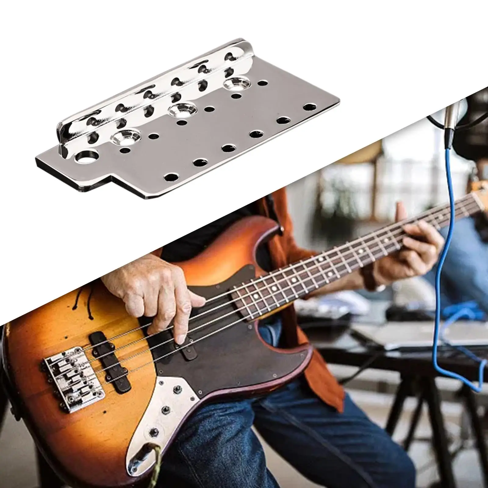 

Регулируемая 6-струнная мостовая пластина Tremolo для электрогитары и бас-хромированной отделки