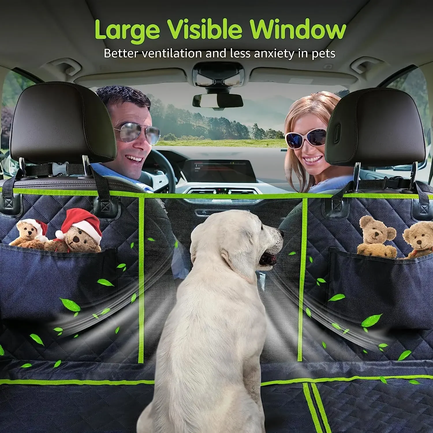 Upgraded 6-in-1 Dog Car Seat Cover for Back Seat, Waterproof Dog Car Hammock, Nonslip Seat Cover for Cars Trucks and SU