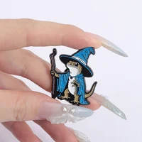 Lizard Wizard Enamel Pins Punk Gothic Blue Animal Metal Brooches Decorate Backpack Clothes Lapel Badge Funny Jewelry Gifts 3