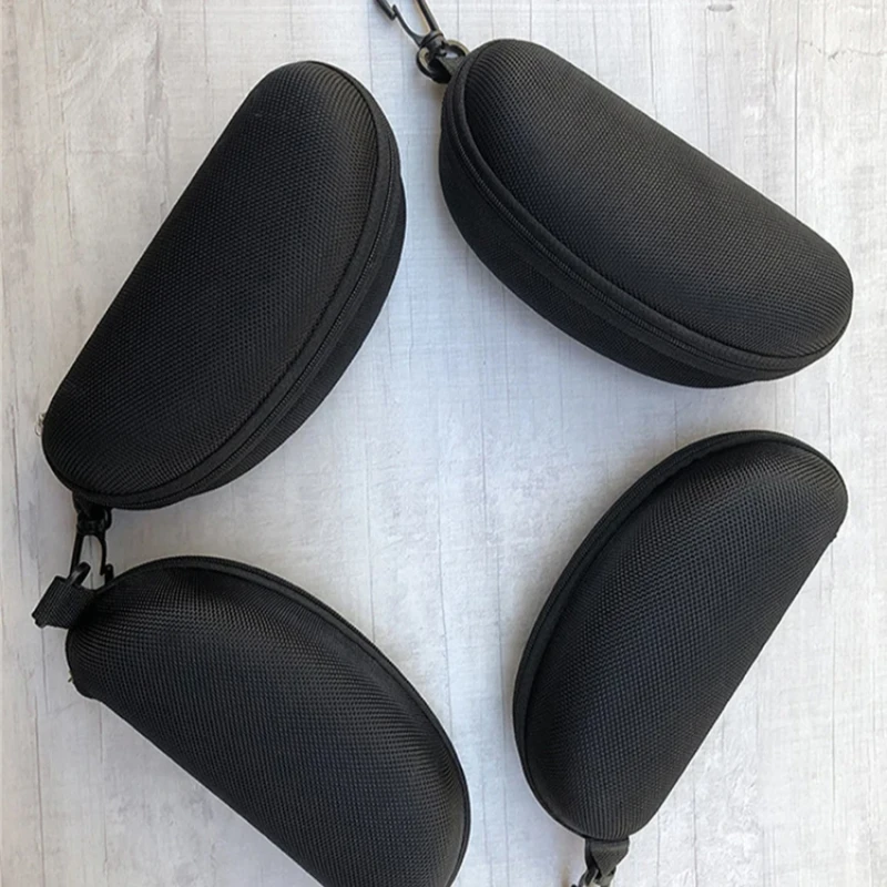 1PCS Portable Zipper Sunglasses Protector Box Eye Glasses Box Oxford Travel Pack Glasses Case Accessories with Hook Storage Box