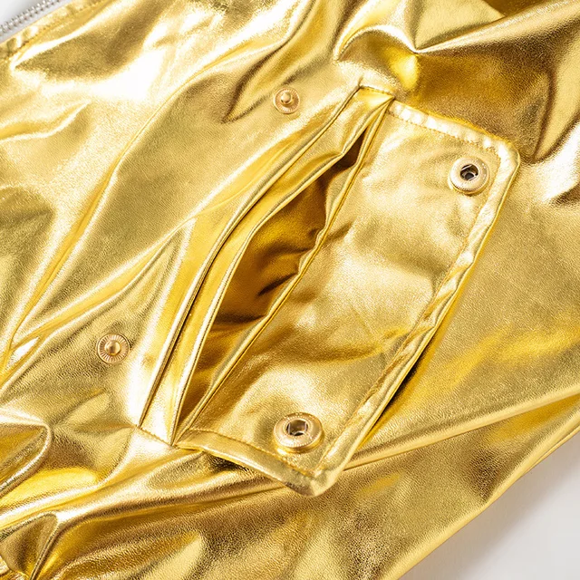 Loose Fit Shiny Gold Jacket 21