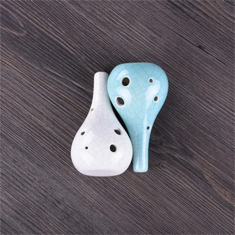 6 Holes Alto Tone C Ocarina Flute Fission Style Ceramic Black Pottery Smoky Glaze Flute Musical Instrument Pendant For Beginner