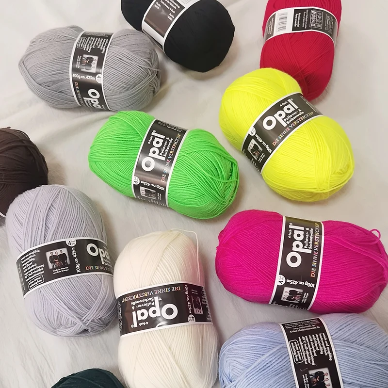 1*100g ball Opal wool yarn Uni 4ply yarn Sock Yarn 75% wool, 25% polyamide/ Nylon  socks knitting yarn 2