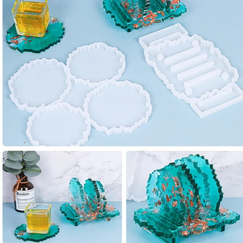 

Mold Silicone Molds for Resin DIY Coaster Silicone Cup Mat Making Molds Irregular Round Coaster Mould Coaster Stand Molds Cup St