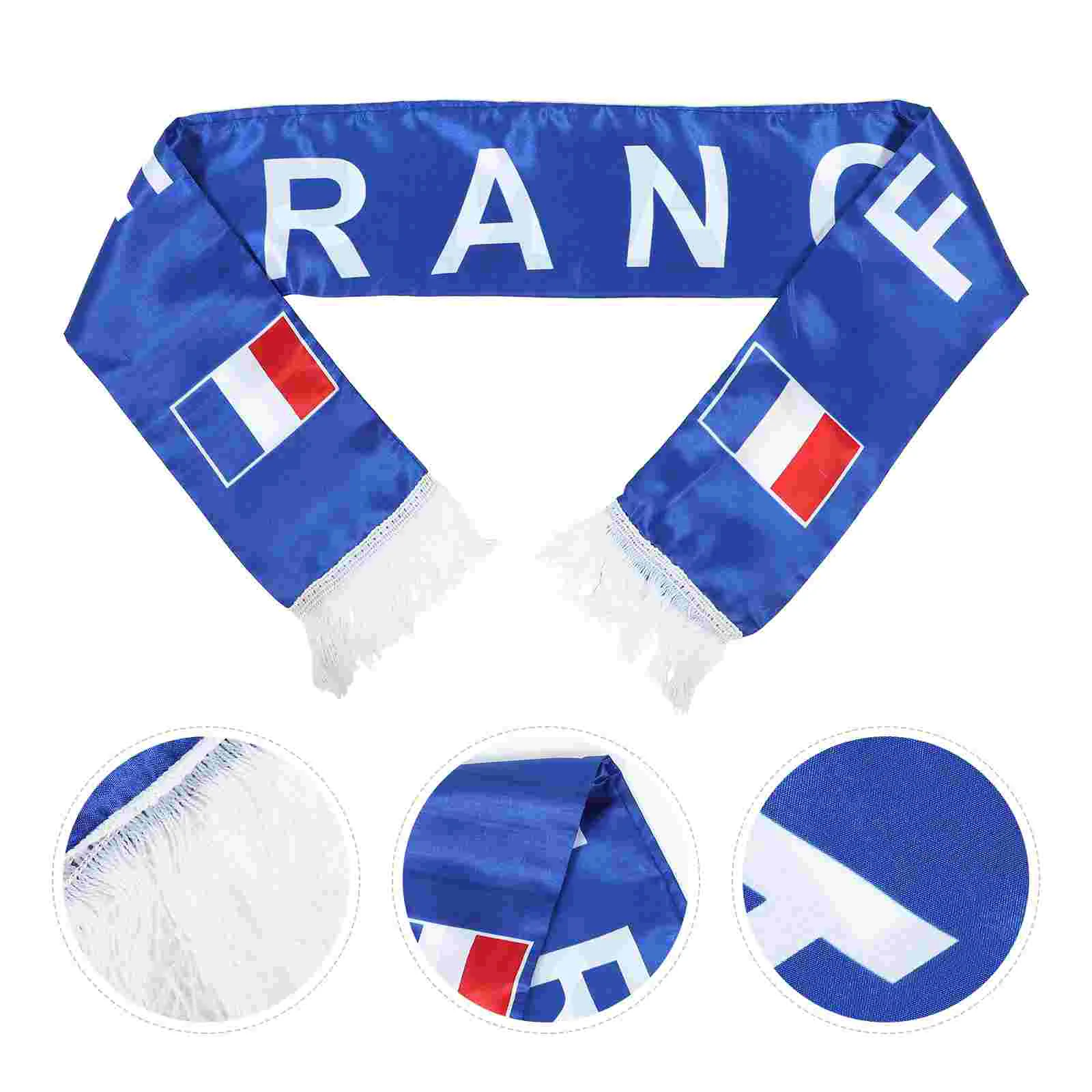 

2 Pcs Fans Scarf Patriots Knit Scarfs Gift Sports National Soccer Satin for Football