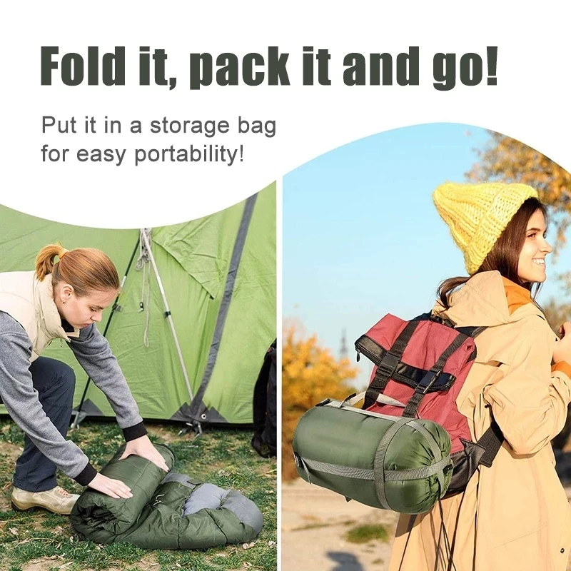 Saco de dormir ultraligero para acampar, sacos de dormir impermeables para  viajes al aire libre, senderismo, 4 estaciones