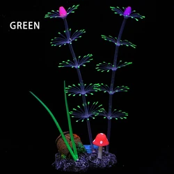Fluorescent Silicone Aquarium Plant Decoration (Green Water grass)