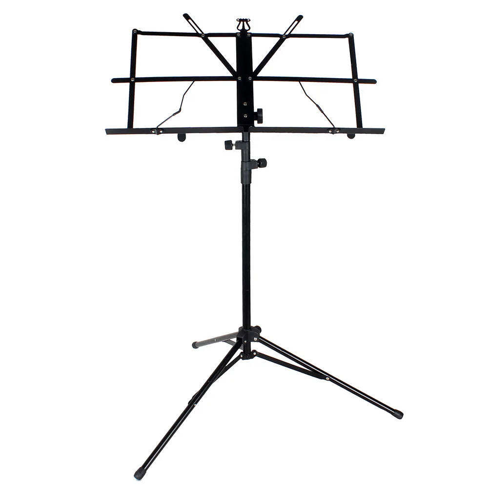 Foldable Stainless Steel Desktop Music Sheet Stand with Adjustable Holder and Carry Bag
