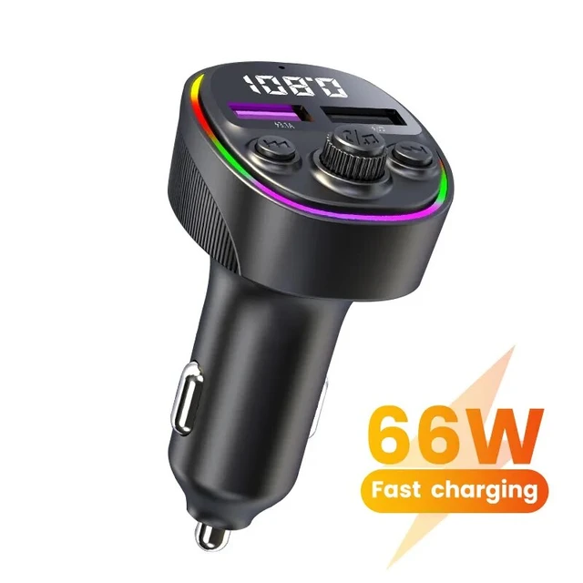 Car Charger MP3 Player Bluetooth-compatible FM Adapter 3 Charging Cable 66W  Universal 5V 3.1A USB Type-C Fast Charge Vehicle