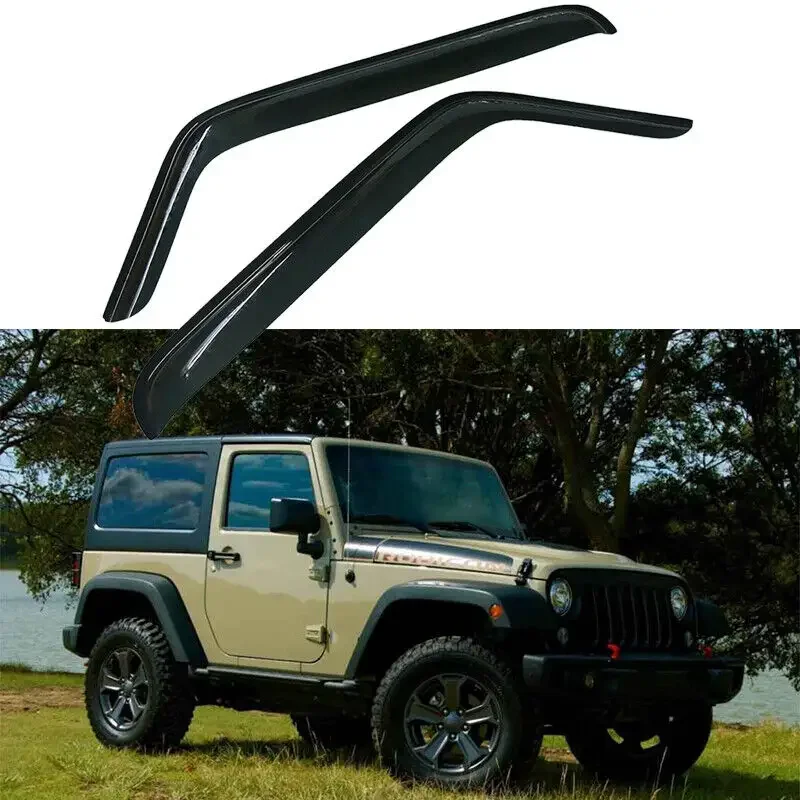 

2 Pcs Vent Visor Sun Rain Guard Side Window Deflectors for 2 Door Jeep Wrangler JL 18+