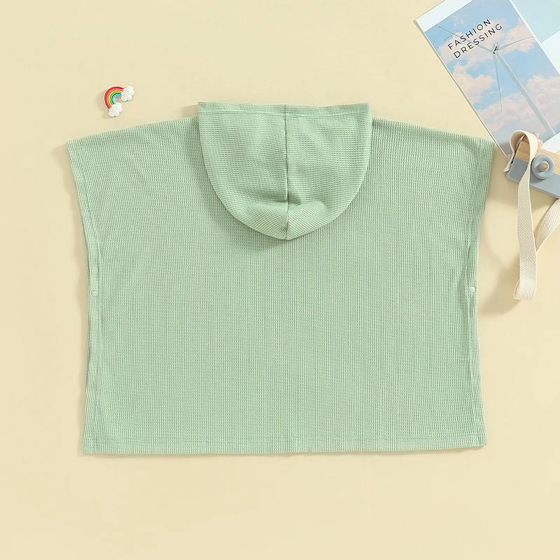 2-10Y Kids Swimwear Cover-ups Solid Color Hooded Beach Towel Bathing Suits Smock Boys Girls Beachwear kids swimsuits