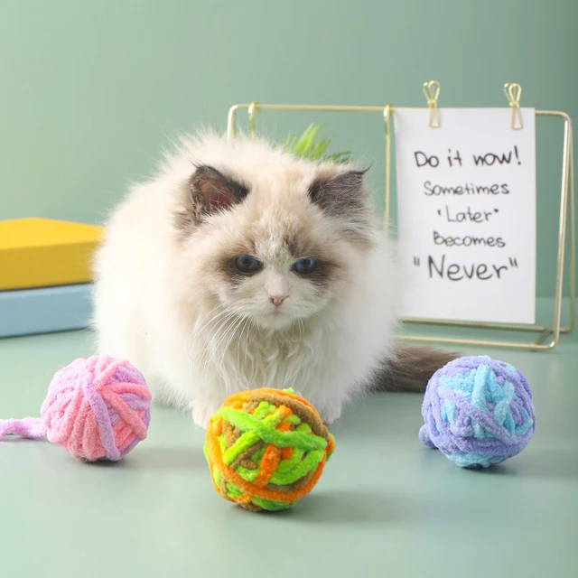 Pet Cat Toys Self Entertaining Chew and Tease Cats Toys with Bell Kitten Colored Balls Interactive Toys Pet Products Accessories Pet Cat Toys Self Entertaining Chew and Tease Cats Toys with Bell Kitten Colored Balls Interactive Toys Pet Products Accessories