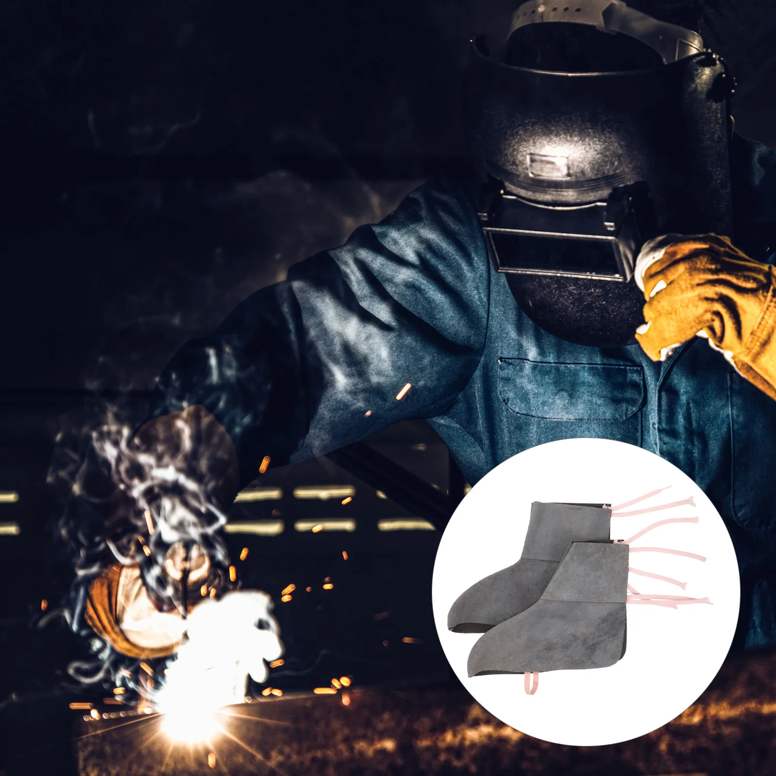 

Welding Foot Shield Boot Cover Shoe Protector Protective Covers Protection Welder Cowhide for Men