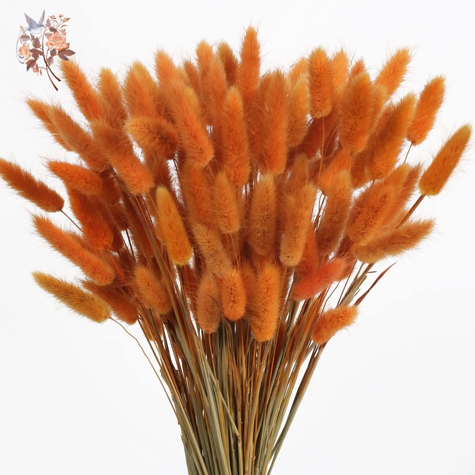 120Pcs Dried Rabbit Tail Flower Bouquet Wedding Floral Natural Bunny Tails Grass Artificial Lagurus Ovatus Christmas Decoration