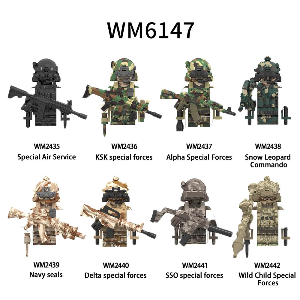New WM6147 Military Series Special Forces Assembly Puzzle Puzzle Block Children's Toy Christmas Gift