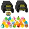24/48 Set Rubber Duck With Card Duck  Tags, Ducked Card Yellow Rubber Ducks, Rubber Bands for Jeep Car Duck Attach to Duck 1