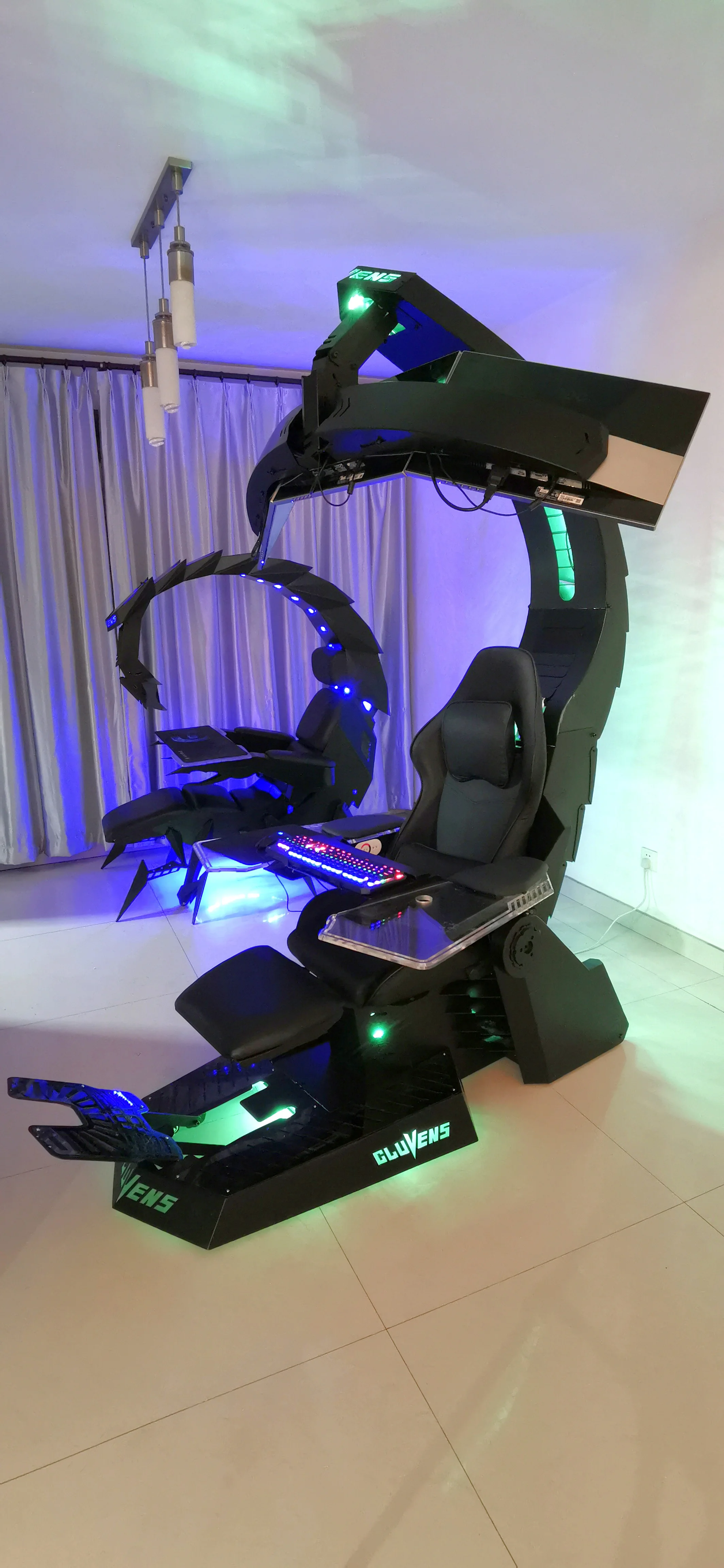PC Gaming Chair Workstation J20 Veryon with Heat and Massage Cockpit As Predator
