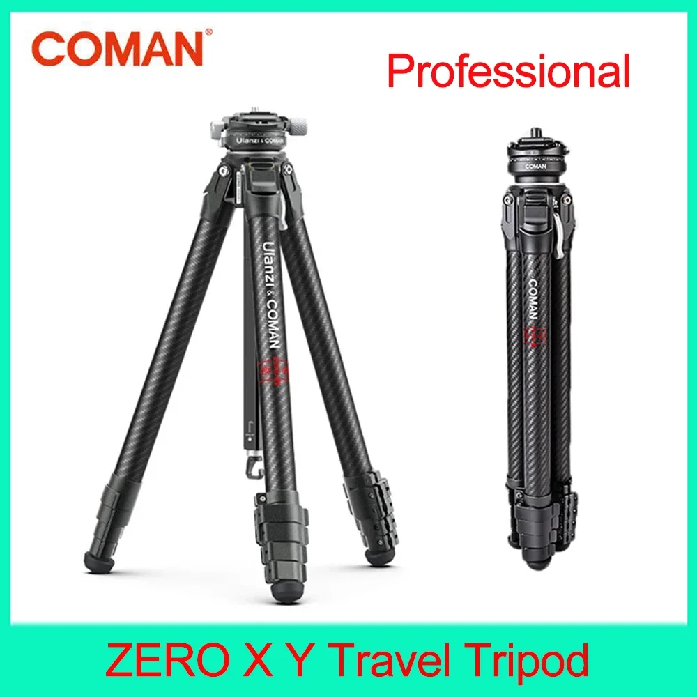 Coman Zero X/Y/F38 Lightweight Travel Tripod Full Carbon Fiber Professional Outdoor DSLR Camera Tripod Tripod