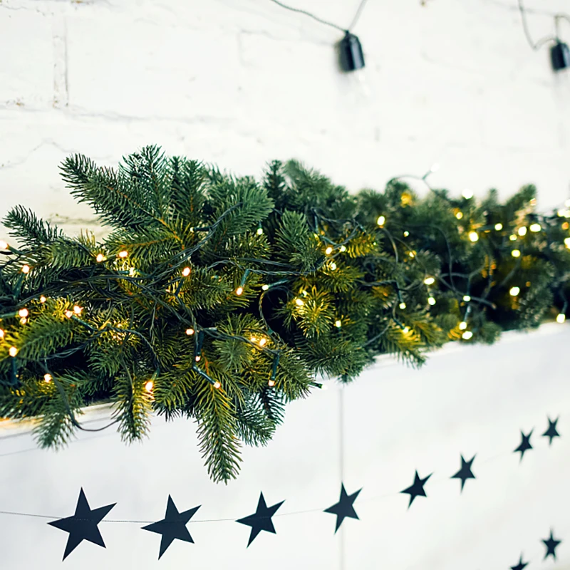 Description Picture 6 of item10/20pcs Artificial Pine Needles Green Fake Plants Branches Christmas Tree Decoration Xmas DIY Wreath Bouquet Gifts Box for Home