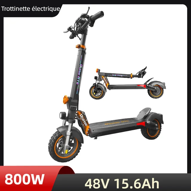 Trottinette Électrique 800W, Batterie 48V 15.6Ah, Autonomie 55km, Double Suspension, Pneus 10 Pouces, Frein à Disque, Pliable, Charge Max 120kg 1