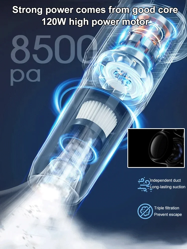 Wireless Handheld Vacuum Cleaner 8500Pa Electric Sweeper Car Remove Mites Dust Cleaner Steam-free Mop Lazy Vacuum Cleaner 2