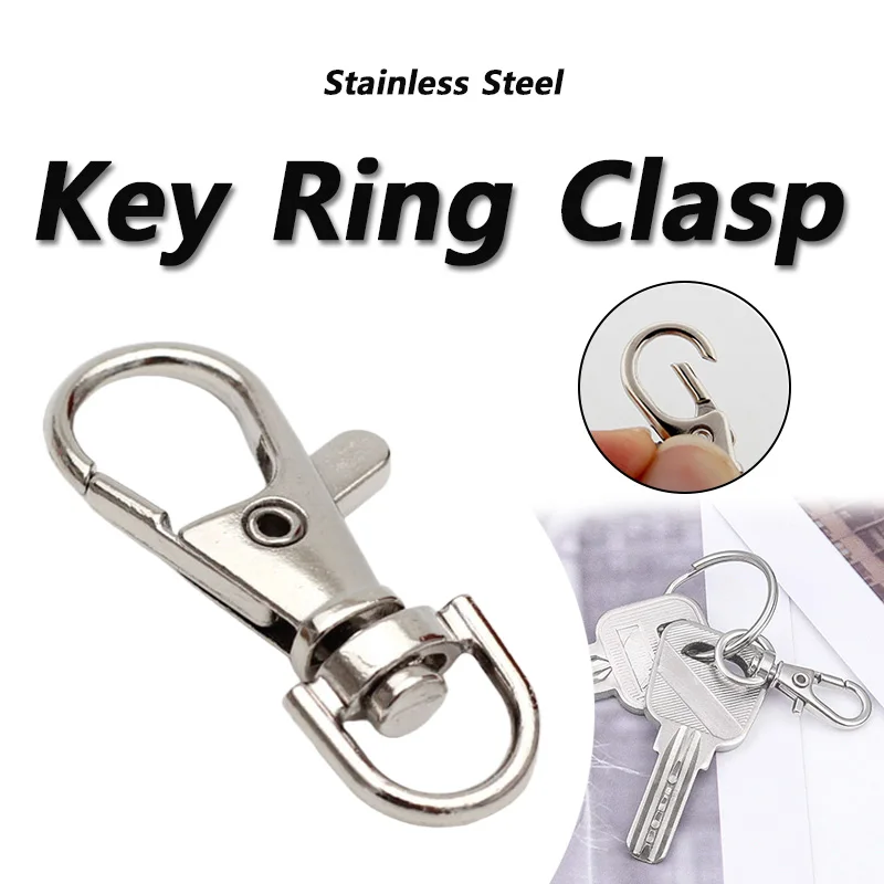 Stainless Steel Swivel Lobster Clasp Key Ring for DIY Crafts