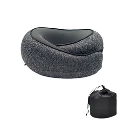 Enhanced Portable U - Shaped Memory Foam Travel Pillow for Neck Support and Comfort (Dark gray 03)
