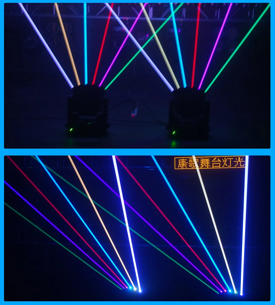 RGB 6 Eyes RGB Stage Laser Moving Head Light Infinite Rotation Bar Laser Light P