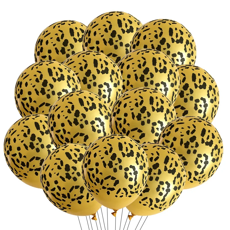 30 Stück Latexballons mit Leopardenmuster, gepunktete Luftballons für Zoo, Tierparty, Dschungel, Kind, Baby, Geburtstag, Party, Dekoration