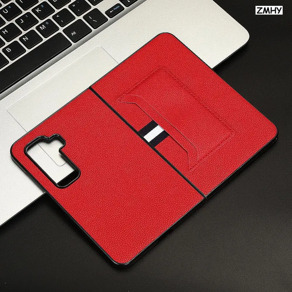 Per Microsoft Surface Duo 2 Custodia Per Telefono Per Surface Duo2 Con Slot Per Schede Custodia Protettiva Antiurto In Pelle Pu Con Motivo Litchi