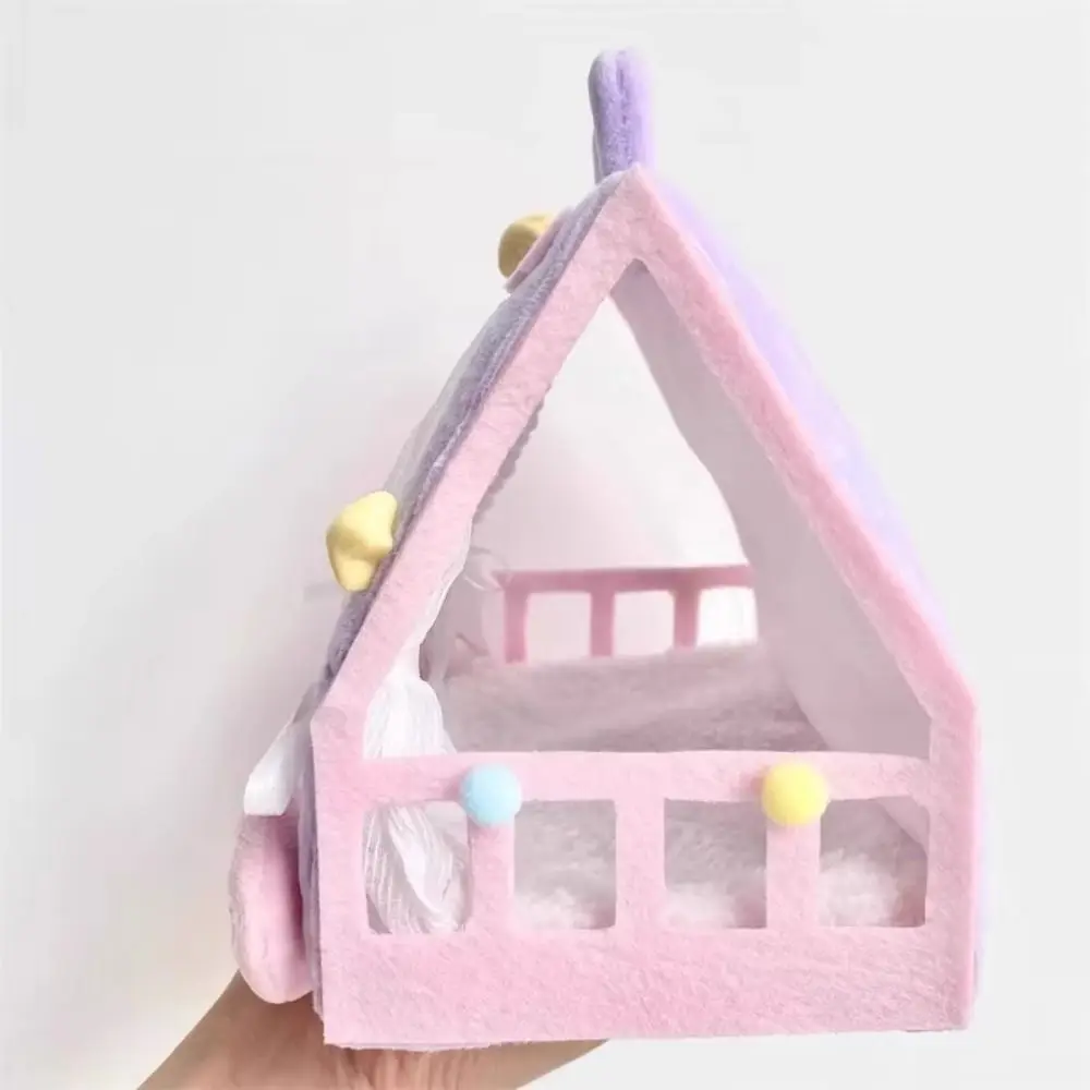 Desktop Ornaments Doll Tent Scene Model Doll Furniture Cotton Doll Bed Pretend Play Cute Doll Sleeping Bed Dollhouse Accessories