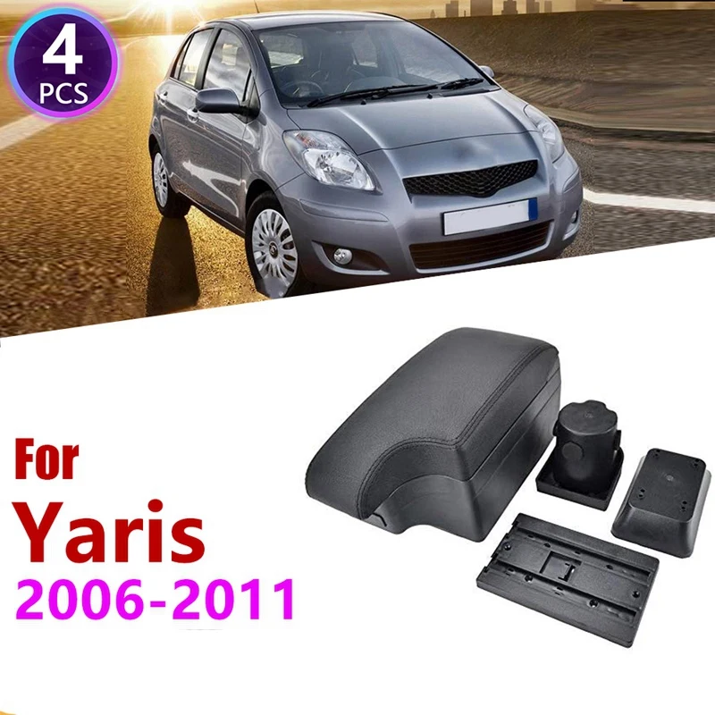 

Car Center Console Box Armrest Box Rotatable Storage Box For Toyota Yaris Vitz Hatchback 2006 - 2011