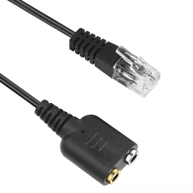 PC 컴퓨터 헤드셋 시스코 전화 장치용 듀얼 오디오 잭, 암-수 RJ9 RJ45 플러그 어댑터 컨버터 케이블, 3.5mm, 2.5mm