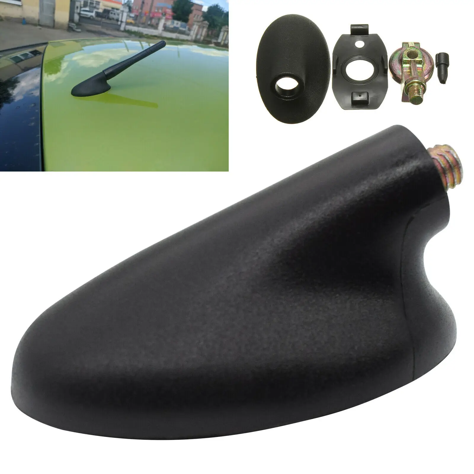 

For Ford Fiesta Fusion Focus 2011-1995 Aerial Antenna Oval Base Black Car AM/FM Radio Aerial Roof Mount Base